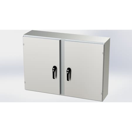 Saginaw Control & Engineering 3 Point Latch with Padlock Handle Electrical Enclosures, 30 in H, 10 in D, 42 in W SCE-30EL4210SSWFLP